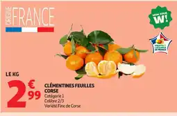 Auchan Supermarché Clémentines feuilles corse offre