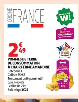 Auchan Supermarché Pommes de terre de consommation á chair ferme amandine offre