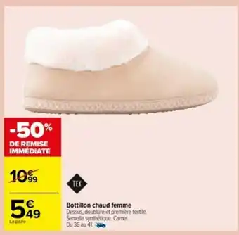 Carrefour Bottillon chaud femme offre