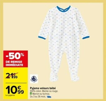 Pyjama velours bébé