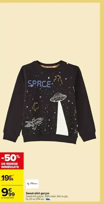 Carrefour Sweat-shirt garçon offre