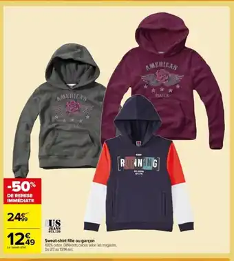 Carrefour Sweat-shirt fille ou garçon offre