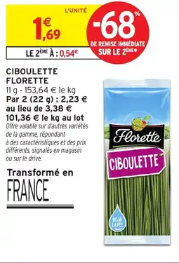 Intermarché Ciboulette florette offre