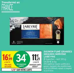 Intermarché Saumon fumé grandes origines norvège labeyrie offre