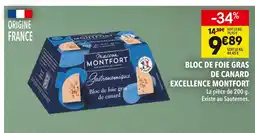 Supeco Montfort bloc de foie gras de canard excellence offre
