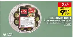 Supeco Escal 36 escargots recette à la bourguignonne offre