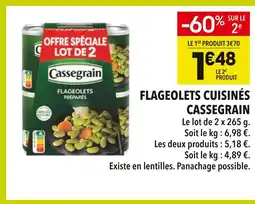Supeco Cassegrain flageolets cuisinés offre