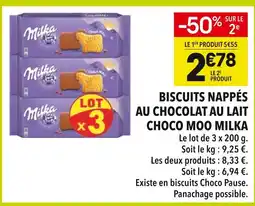 Supeco Milka biscuits nappés au chocolat au lait choco moo offre