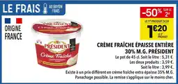 Supeco Président crème fraîche épaisse entière 30% m.g offre