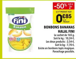 Supeco Fini bonbons bananas halal offre