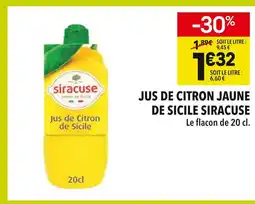 Supeco Siracuse jus de citron jaune de sicile offre