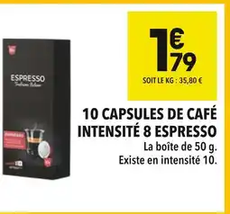 Supeco 10 capsules de café intensité 8 espresso offre
