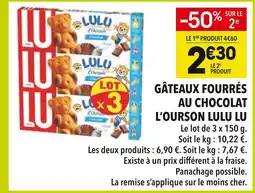 Supeco Lu gâteaux fourrés au chocolat l'ourson lulu offre