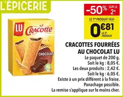 Supeco Lu cracottes fourrées au chocolat offre