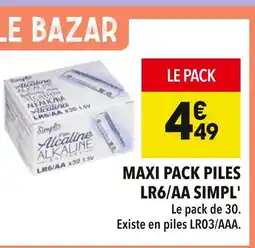 Supeco Simpl' maxi pack piles lr6/aa offre