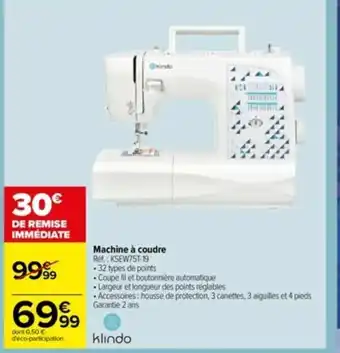 Carrefour Machine à coudre offre