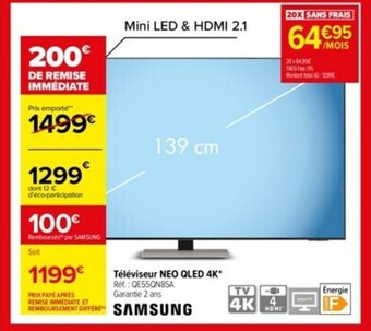 Carrefour Téléviseur NEO QLED 4K offre