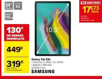Carrefour Galaxy tab S5e offre