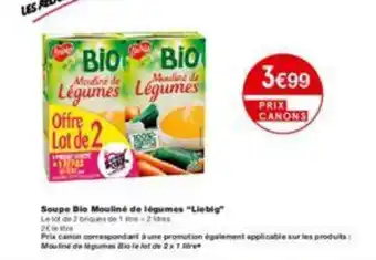 Monoprix Soupe bio moulliné de légumes offre