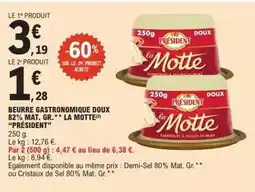 E.Leclerc Express Président - beurre gastronomique doux 82% mat. gr offre