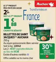 Auchan Supermarché Auchan - rillettes de saint jacques offre