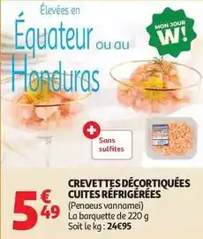 Auchan Supermarché Mon - crevettes décortiquées cuites réfrigérées offre
