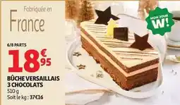 Auchan Supermarché Bûche versaillais 3 chocolats offre