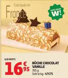 Auchan Supermarché Bûche chocolat vanille offre
