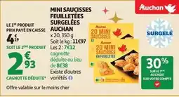 Auchan Supermarché Auchan - mini saucisses feuilletés surgelées offre