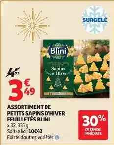 Auchan Supermarché Blini - assortiment de petits sapins d'hiver feuilletés offre