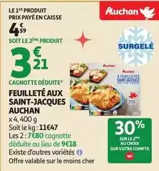 Auchan Supermarché Auchan - feuilleté aux saint-jacques offre