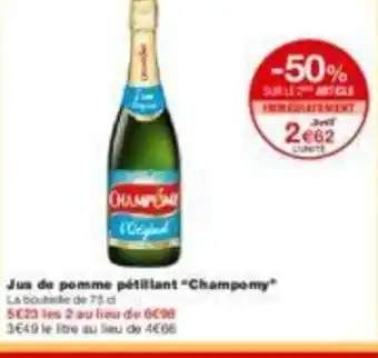 Monoprix Jus de pomme pétillant "champony" offre