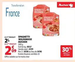 Auchan Supermarché AUCHAN Spaghtti bolognaise offre