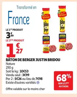 Auchan Supermarché JUSTIN BRIDOU Bâton de berger offre