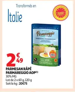 Auchan Supermarché Parmesan râpé parmareggio aop offre