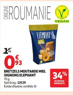 Auchan Supermarché ELEPHANT Bretzels moutarde miel oignons offre