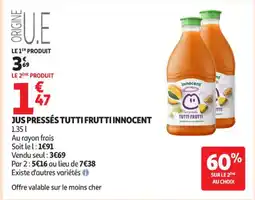 Auchan Supermarché INNOCENT Jus pressés tutti frutti offre
