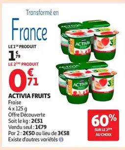 Auchan Supermarché ACTIVIA Fruits offre