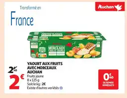 Auchan Supermarché AUCHAN Yaourt aux fruits avec morceaux offre