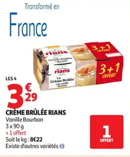 Auchan Supermarché RIANS Crème brûlée offre