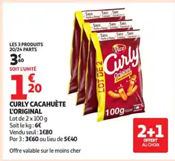 Auchan Supermarché CURLY Cacahuète l'original offre