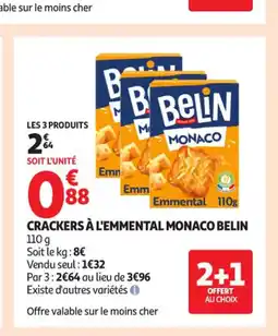 Auchan Supermarché BELIN Crackers à l'emmental monaco offre