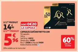 Auchan Supermarché L'OR Capsules café ristretto offre