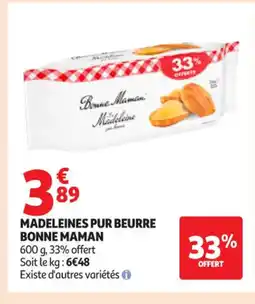 Auchan Supermarché BONNE MAMAN Madeleines pur beurre offre
