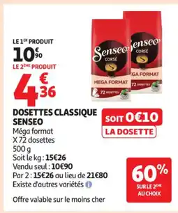 Auchan Supermarché SENSEO Dosettes classique offre