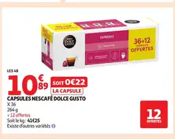 Auchan Supermarché DOLE GUSTO Capsules nescafé offre