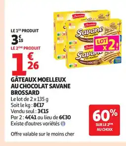Auchan Supermarché BROSSARD Gâteaux moelleux au chocolat savane offre