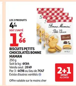 Auchan Supermarché BONNE MAMAN Biscuits petits chocolatés offre