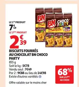 Auchan Supermarché Biscuits fourrés au chocolat bn choco party offre