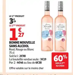 Auchan Supermarché Bonne nouvelle sans alcool offre